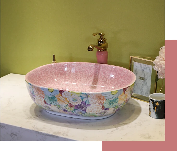 new design wash basin pink basin designed basin