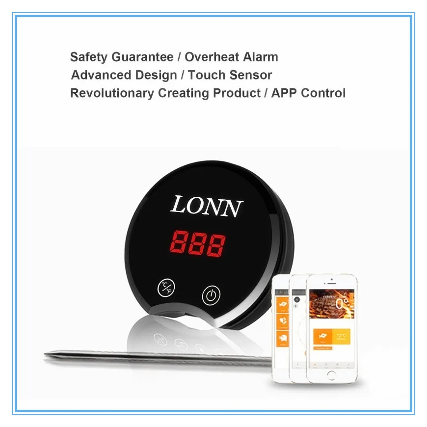 4 S Draadloze bluetooth BBQ koken digitale vlees melk thermometer wifi