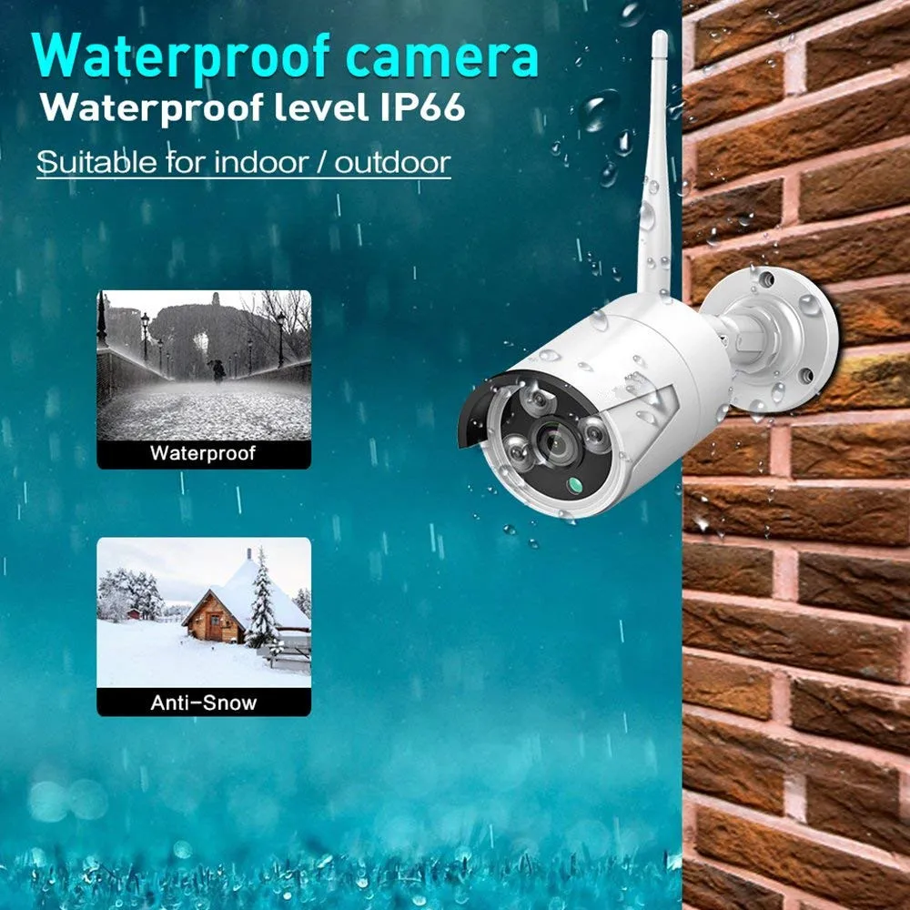 1MP 720P Wireless P2P IP Surveillance CCTV Outdoor Indoor Email Alret Bullet Camera with 3pcs Array LED Light and Bracket