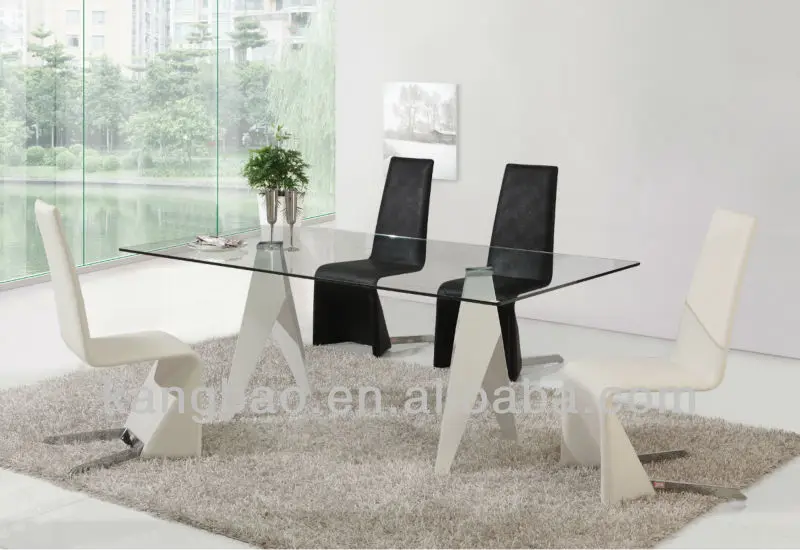 Vidrio de moda top base metalica mesa comedor mesas de comedor ...