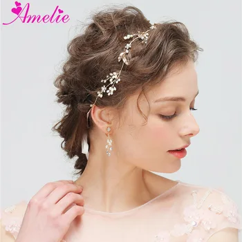 Wedding Hair Jewelry Delicate Freshwater Pearl Headband With