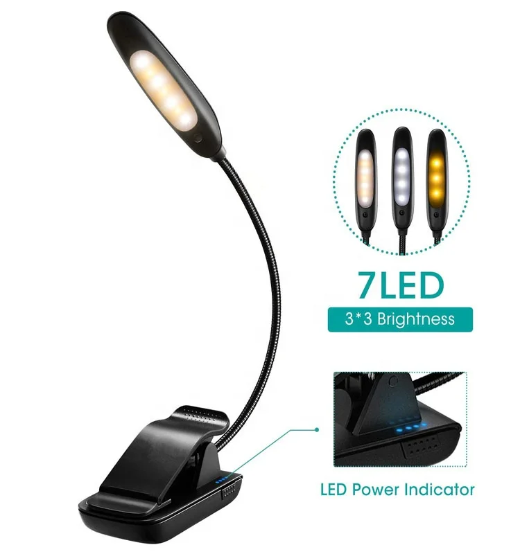 
Amazon hot sales 9 Level Warm/Cool White Brightness Eye Care with Power Indicator LED Book Light with Perfect for Bookworms & Ki 