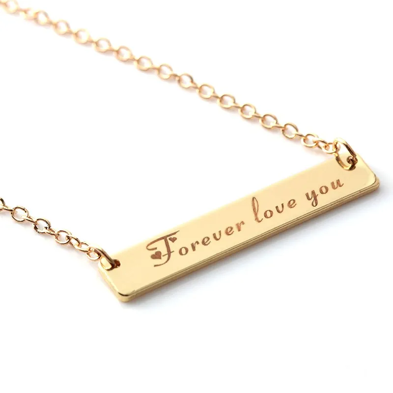 

Funny Personalized custom engraved name high quality words symbols custom necklace engagement gifts, Gold