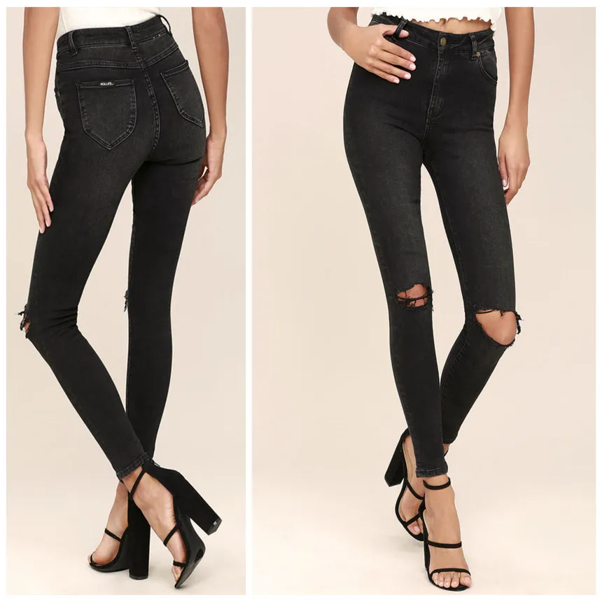 Fashion Design Stock Jean Trousers High