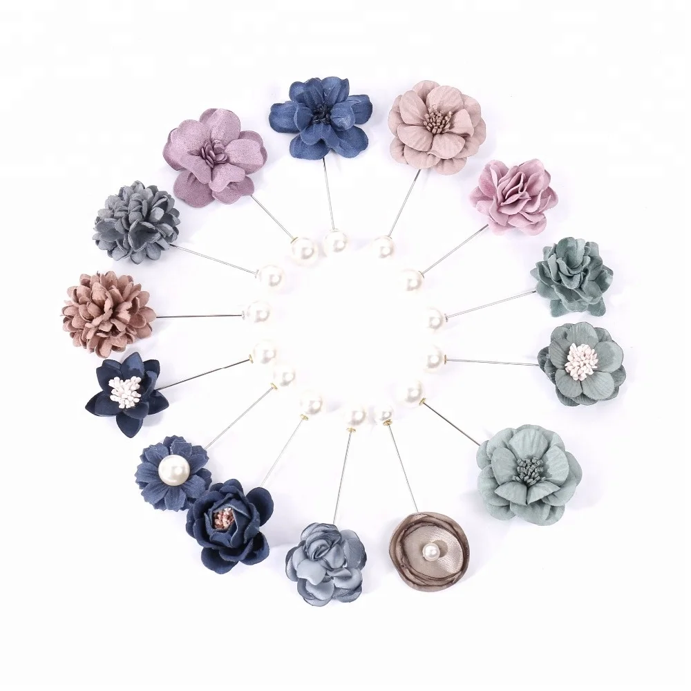 

Silk flower brooch and fabric poppy flower lapel pin for dress, N/a
