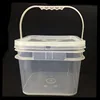 Custom PP material food grade rectangular 8L transparent bucket