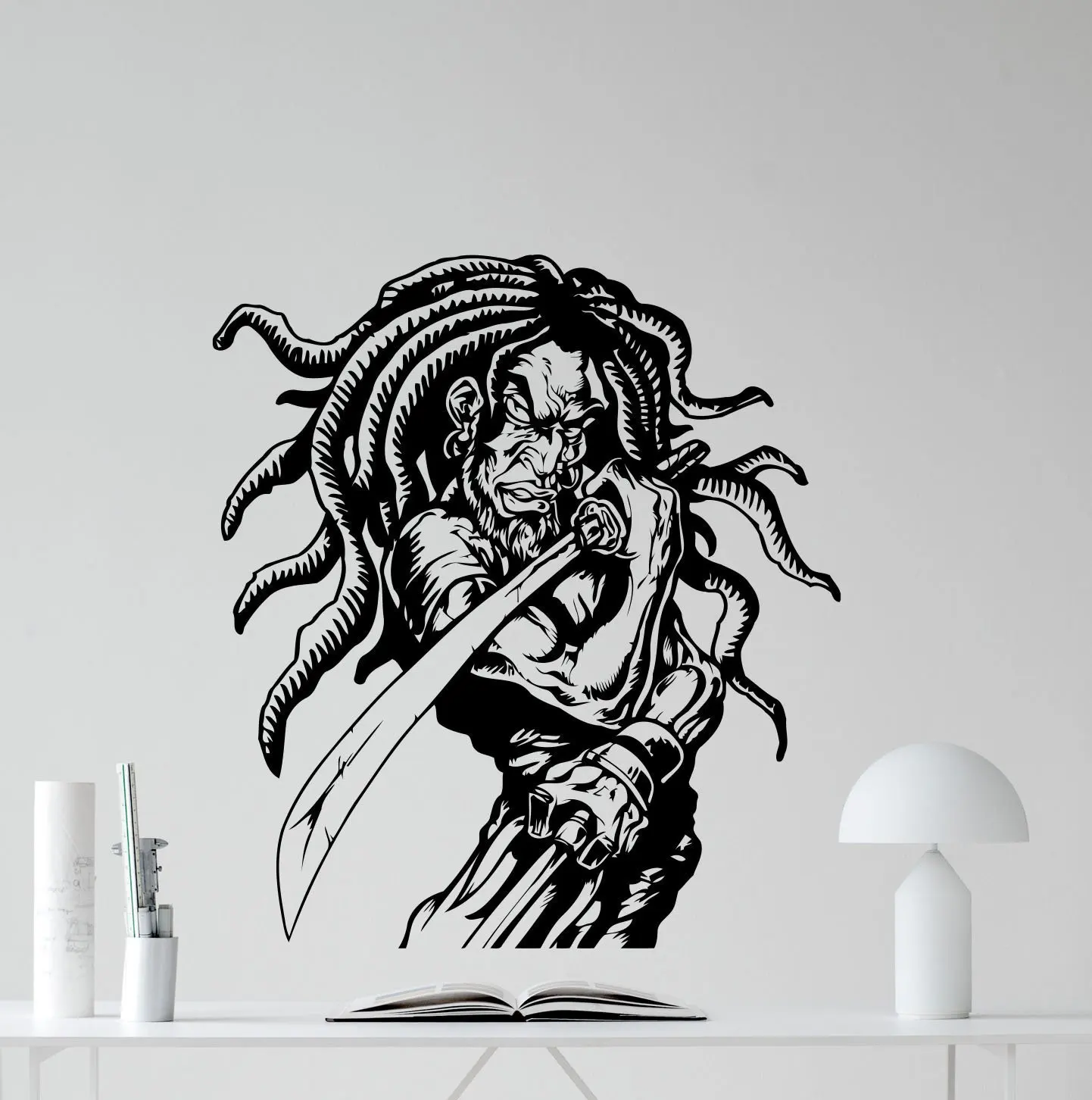 Crouching Ninja With Sword Vinyl Decal Decor Decals Stickers Vinyl Art Home Decor