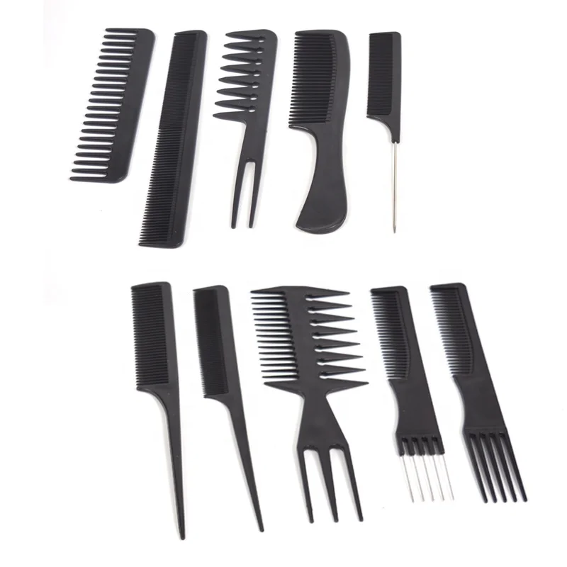 

Black Plastic Barbers Brush Combs Pro Salon Hair Styling Hairdressing Tools