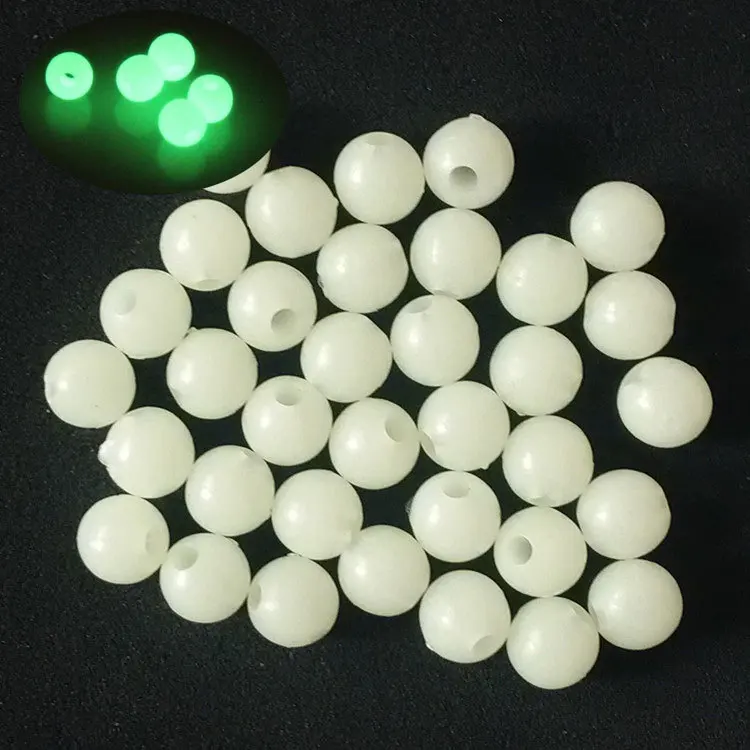 

100pcs/set Luminous Beads Fishing Space Beans round Float Balls Stopper light Balls sea Stops Fishing Tackle lure Accessories, White