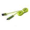 New Arrival smart design transparent flat 2 in 1 usb to micro 5pin/8pin cable with led light