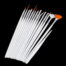 Hot sale Cheapest Professional 15-in-1 White Color Makeup Art Design marten hair Polish Painting Nail Brush Pen Set for Nail art