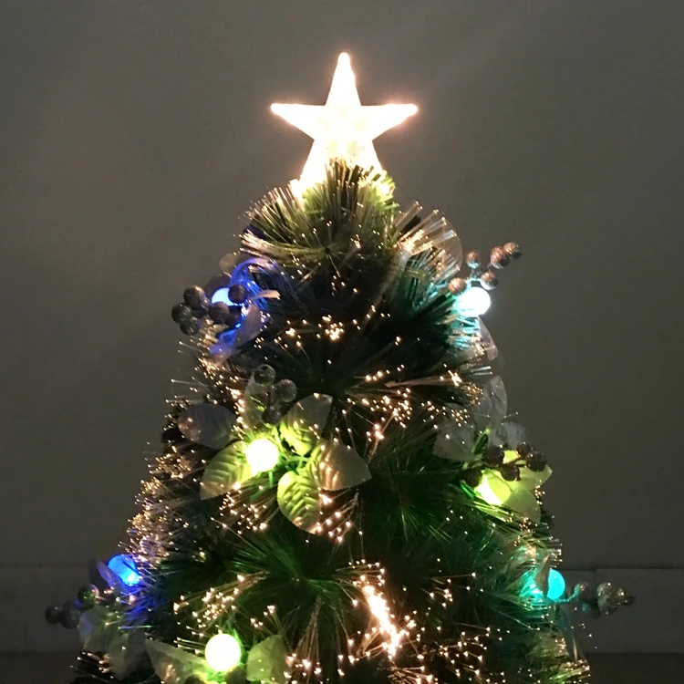 3 英尺装饰松树光纤迷你圣诞树