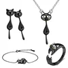 RINNTIN Fashion Jewelry Cat Shaped China Wholesale 925 Sterling Silver Jewelry Set For Girl Women