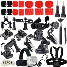Go pro Accessories Set Three way mini font b tripod b font monopod Flat Mount For
