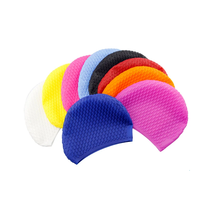 

Elasitic Swimming Cap Silicone Rubber Water-drop Swim Caps