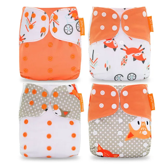 

Elinfant 4pcs reusable & washable cloth diaper nappy printing pul kids cloth diaper