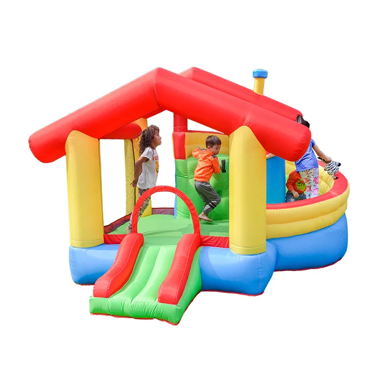

Custom Backyard Water Attractive Inflatable Playground Slide With Pool For Kids, Can be customized