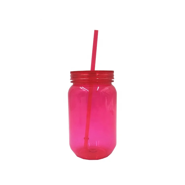 

Bpa free 16 oz Plastic Mason Jar Tumbler Mug, Any color is avaliable