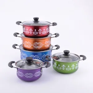 Image of Best selling 10pcs Induction Stainless Steel Colorful cooking pot/Cookware Set
