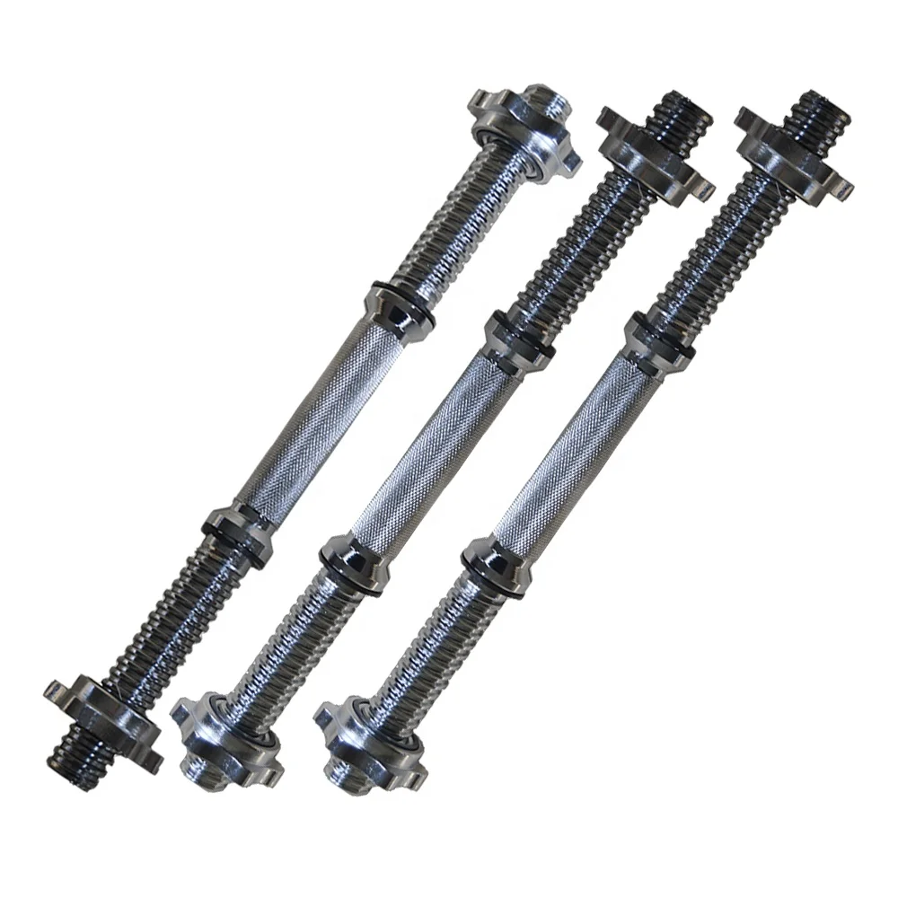 
High quality Wholesale Gym Threaded Barbell Bar plastic/coated Dumbbell Bar With 2 Star Collars 