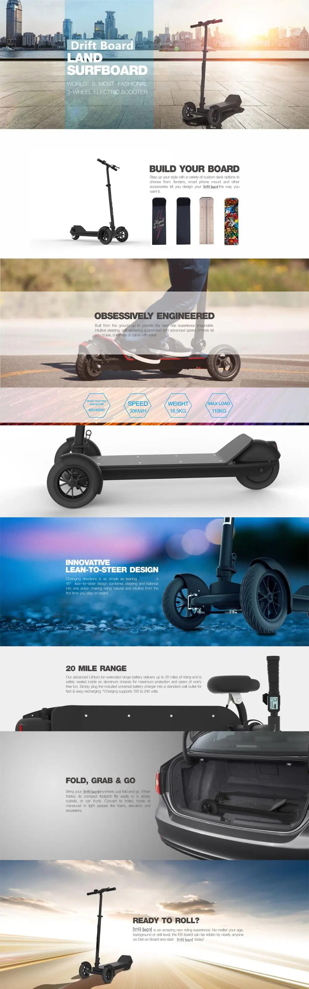 Three Wheel Smart Balance Electric Scooter 2017 New Scooter S Kids Kick