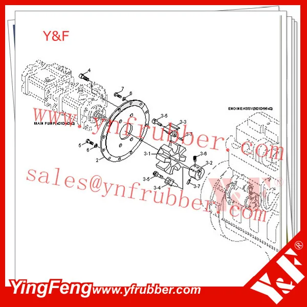 CF-H coupling, pump hydraulic to engine coupling