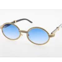 

Wholesale Smaller Big Stones White Inside Black Buffalo Horn Sun Glasses Diamond Fashion Unisex 7550178A Sunglasses Hot Size:55