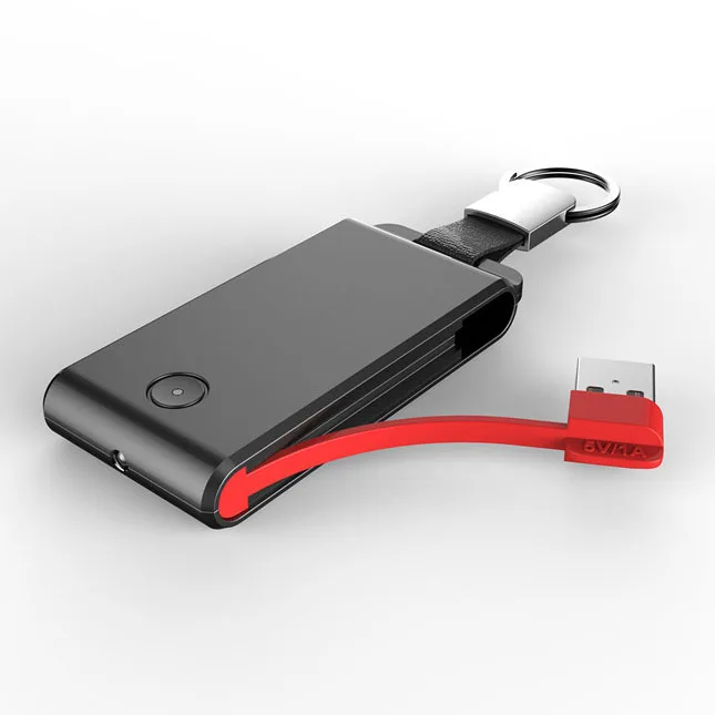Oem Keychain Power Bank,1500mah 2 In 1 Builtin 2 Cables Mini Power