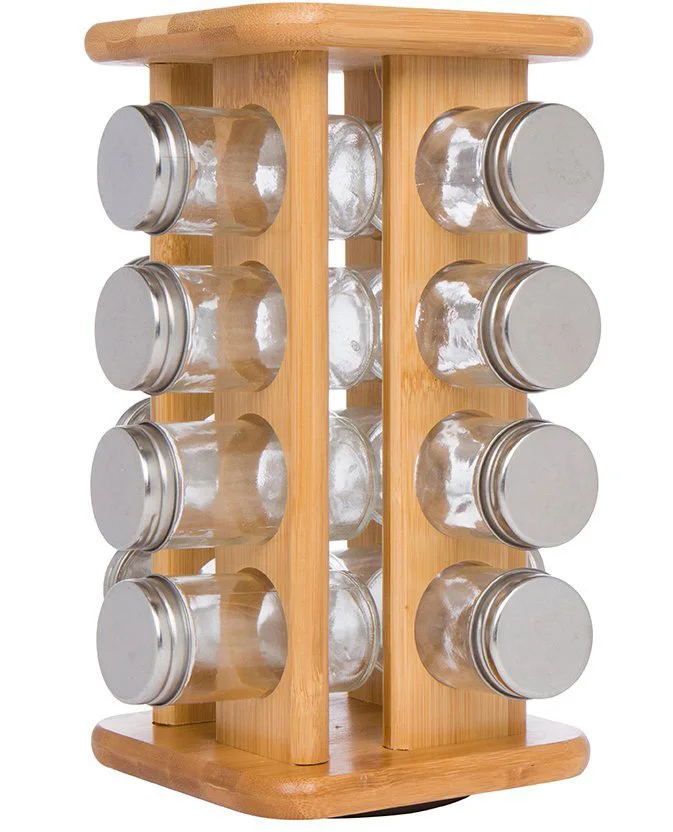 spice rack and bottles