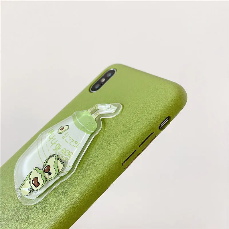 3D Cute Liquid Squeezing Avocado Case For iPhone 8 Plus XS MAX