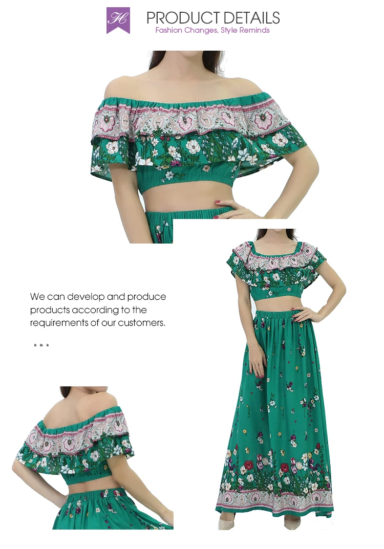 New Fashion Boho dresses women lady elegant Summer Casual 2 Two Piece Set Women Clothing