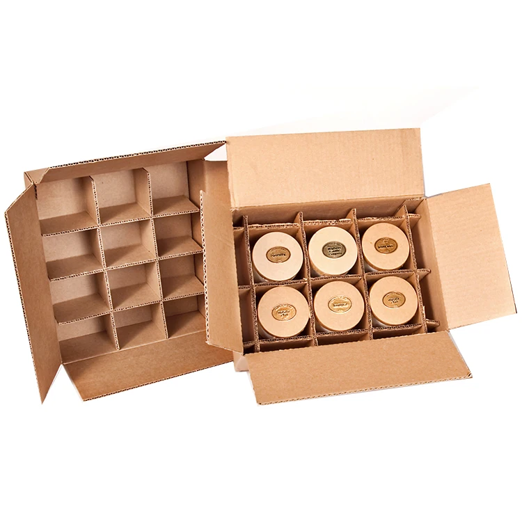 Economical corrugated cardboard packaging shipping box with divider