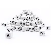 

12mm Food Grade Silicone English Letter alphabet Beads For Baby Teething Necklace Wholesale