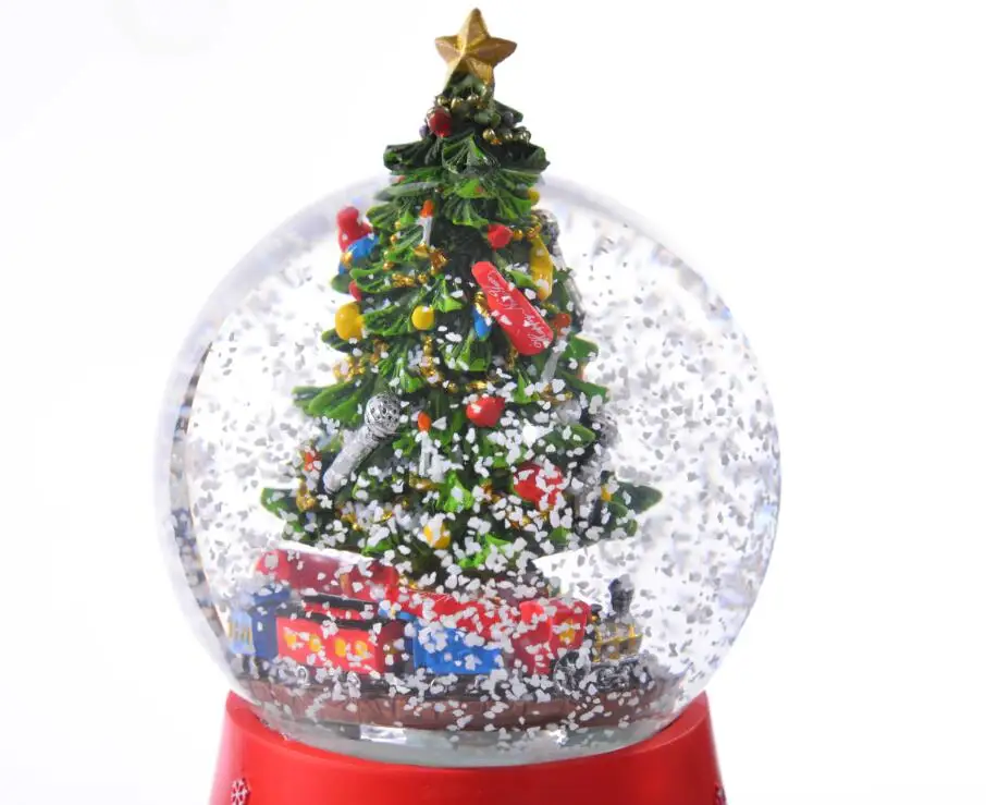 Wholesale Christmas Tree Snow Globe With Music Blowing Snow Buy