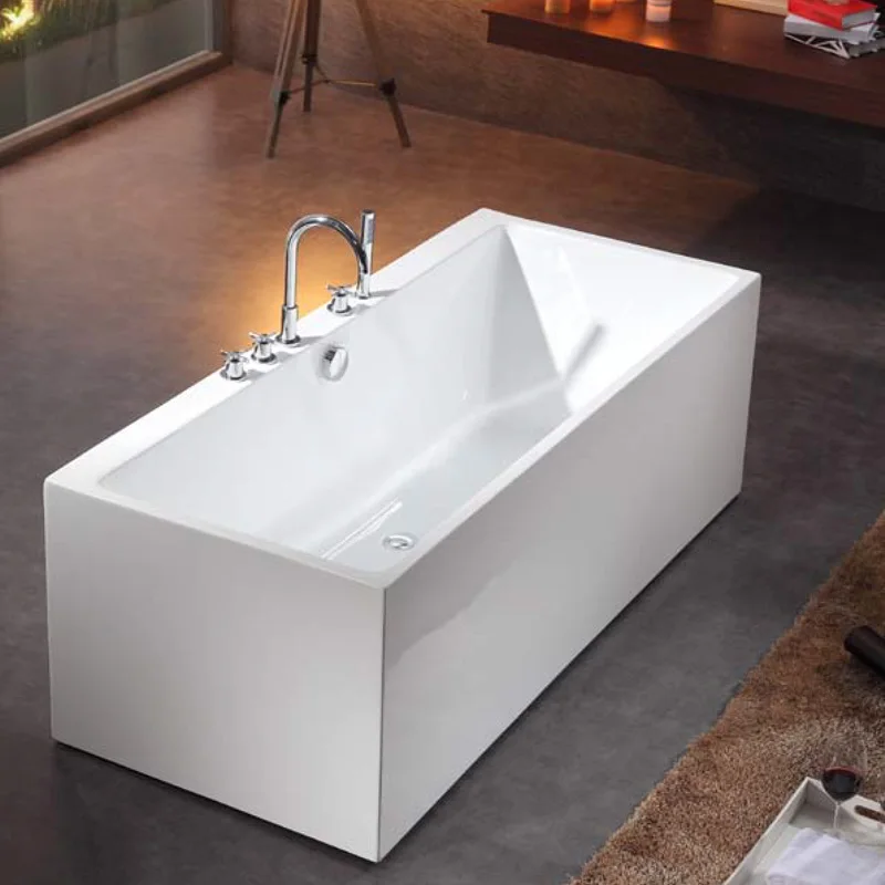 New products on the market DM-1039 Rectangular Left Drain adults deep acrylic bathtub