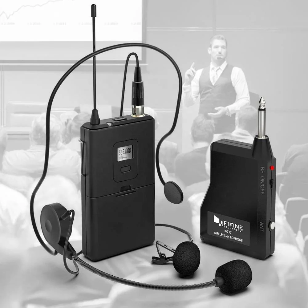 

Fifine factory wholesale K037B clip on lapel headworn church camera microphone, N/a