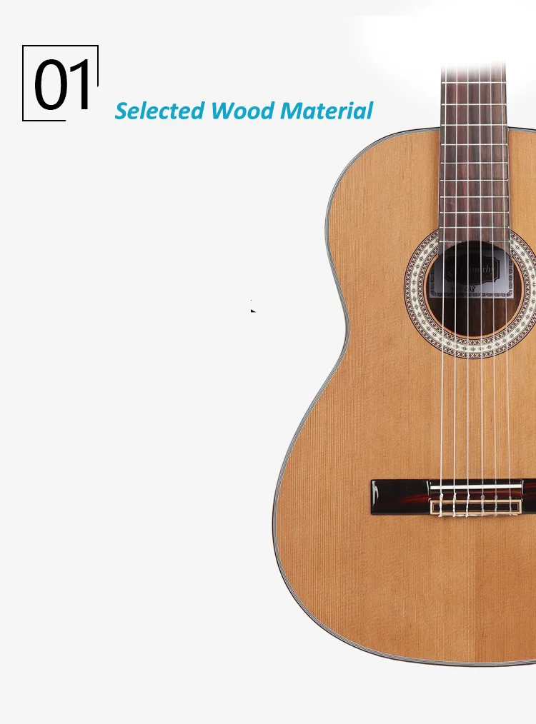 Nylon String Classical Guitar 37'' Rosewood 630mm Scale Solid Top Buy
