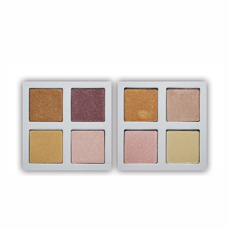 Wholesale Accept Small Orders 4 Colors Private Label Makeup Powder Highlighter Palette