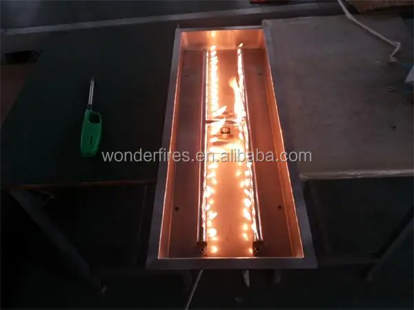 Outdoor Rechteck Gas Feuer Pit System/feuer Schüssel/schiefer Mosaik