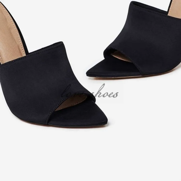 pointed peep toe mules