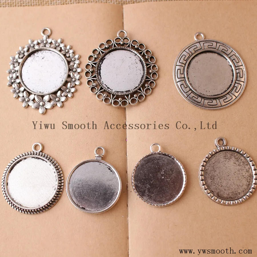 Blank Trays Base Cameo Matching Cabochons Metal Pendant DIY Accessory