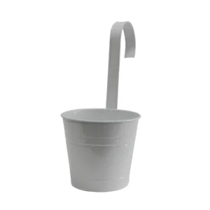 Image of Flower Bucket Balcony Planter Garden Pots Hanging Buckets Removeable Handle Hanging Planter Metal Flower Pots