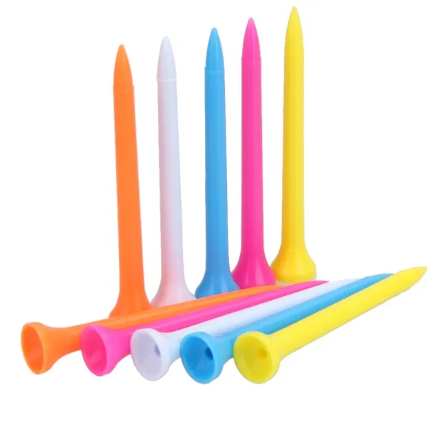 

Bulk brand new 70mm Durable plastic Golf Tees, White,yellow, pink, blue, orange, red