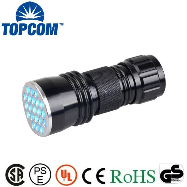 380nm 21 LED UV Flashlight Reviews Mini Portable Black Light