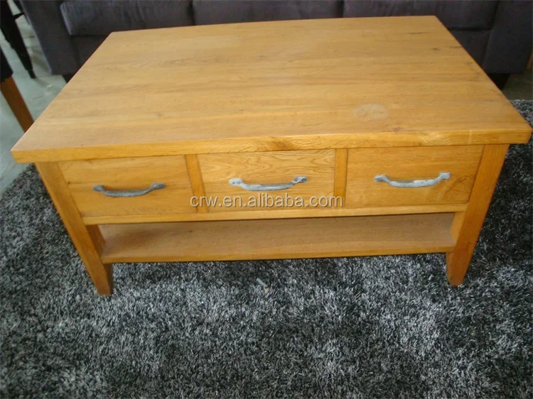 Oa 4022 Rustic Oak Furniture 3 Drawers Coffee Table Buy Coffee