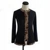Leopard-Print Men'S Latin Dance Tops Adult Exercise Clothing Shirt Long Sleeves Performance Clothes Support Customization ZH3120
