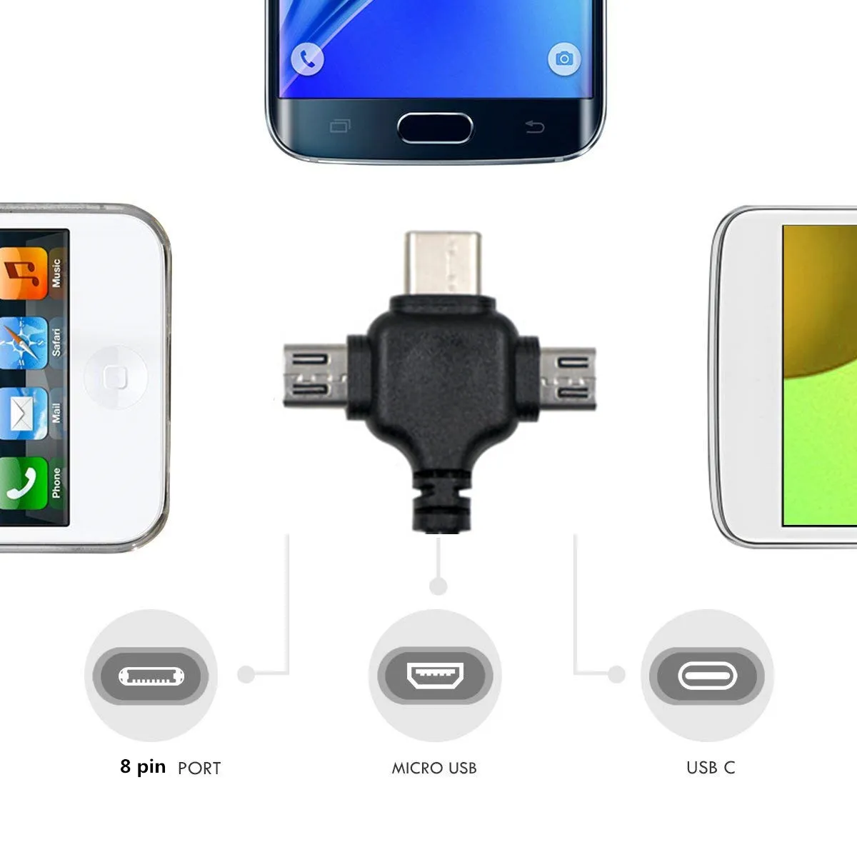 Micro Otg Multifunções Telefone 3.0 Tipo C UM Cabo de Carregamento de Dados Carregador Múltiplo 3 Em 1 31 Retrátil de Carga Rápida cabo Usb