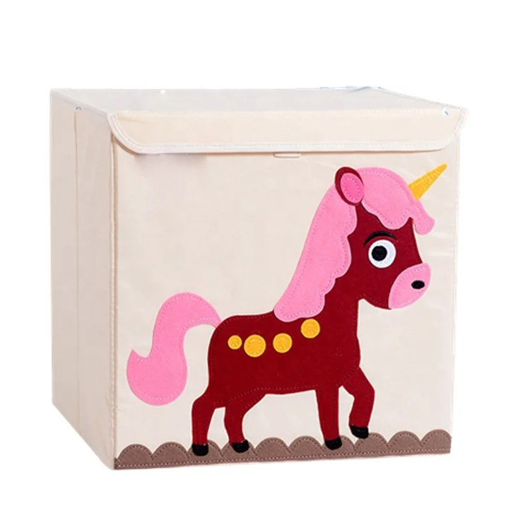 

Eco-friendly Animal Pattern Non Woven Fabric Cube Storage Box Fabric Folding Storage Box, Customized color