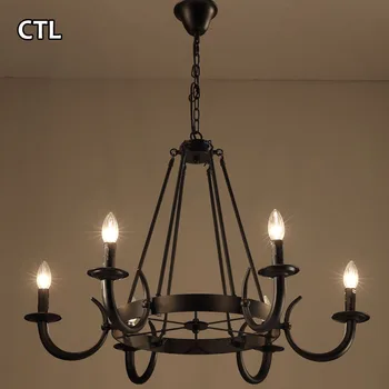 American Country Style Vintage Indoor Lighting Lamps Antique Black