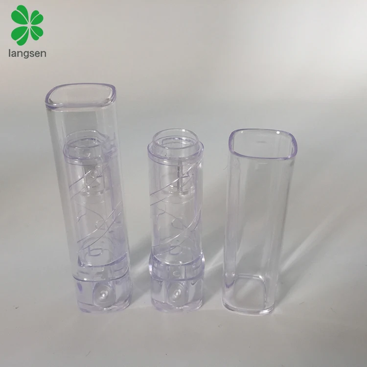 Recycled plastic clear lipstick tube